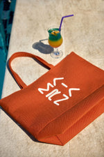 Orange Beach Bag with Zipper CA2501-5 - By Baano