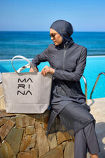 Cream Beach Bag with Zipper CA2501-3 - By Baano