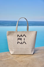 Cream Beach Bag with Zipper CA2501-3 - By Baano