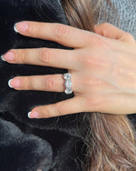 6.0ctw Three Stone Round Cut Moissanite Engagement Ring Ring Deluxe Fine Jewelry