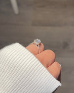 4.0ct Pear Cut Moissanite Hidden Halo Engagement Ring Ring Deluxe Fine Jewelry