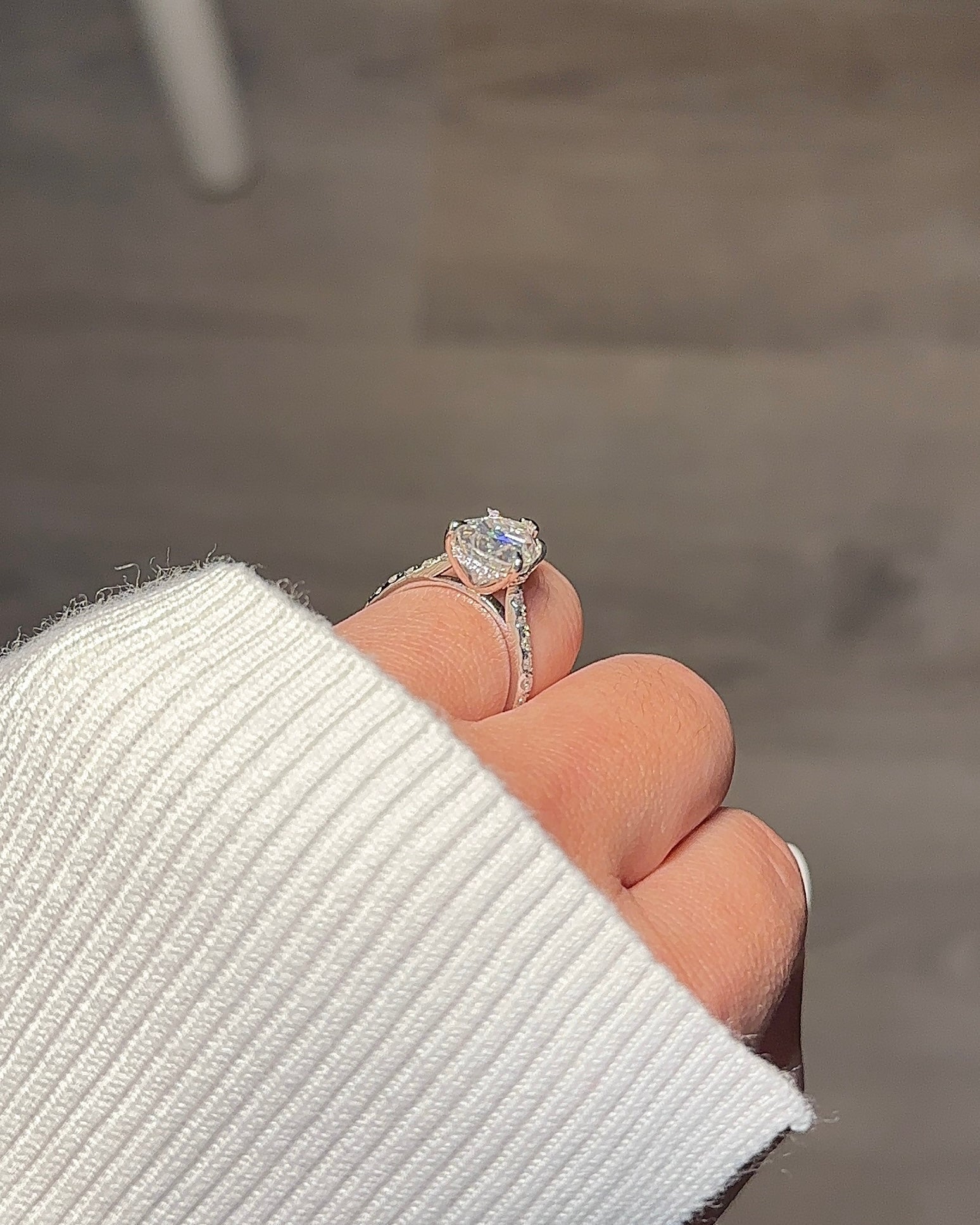 4.0ct Pear Cut Moissanite Hidden Halo Engagement Ring Ring Deluxe Fine Jewelry