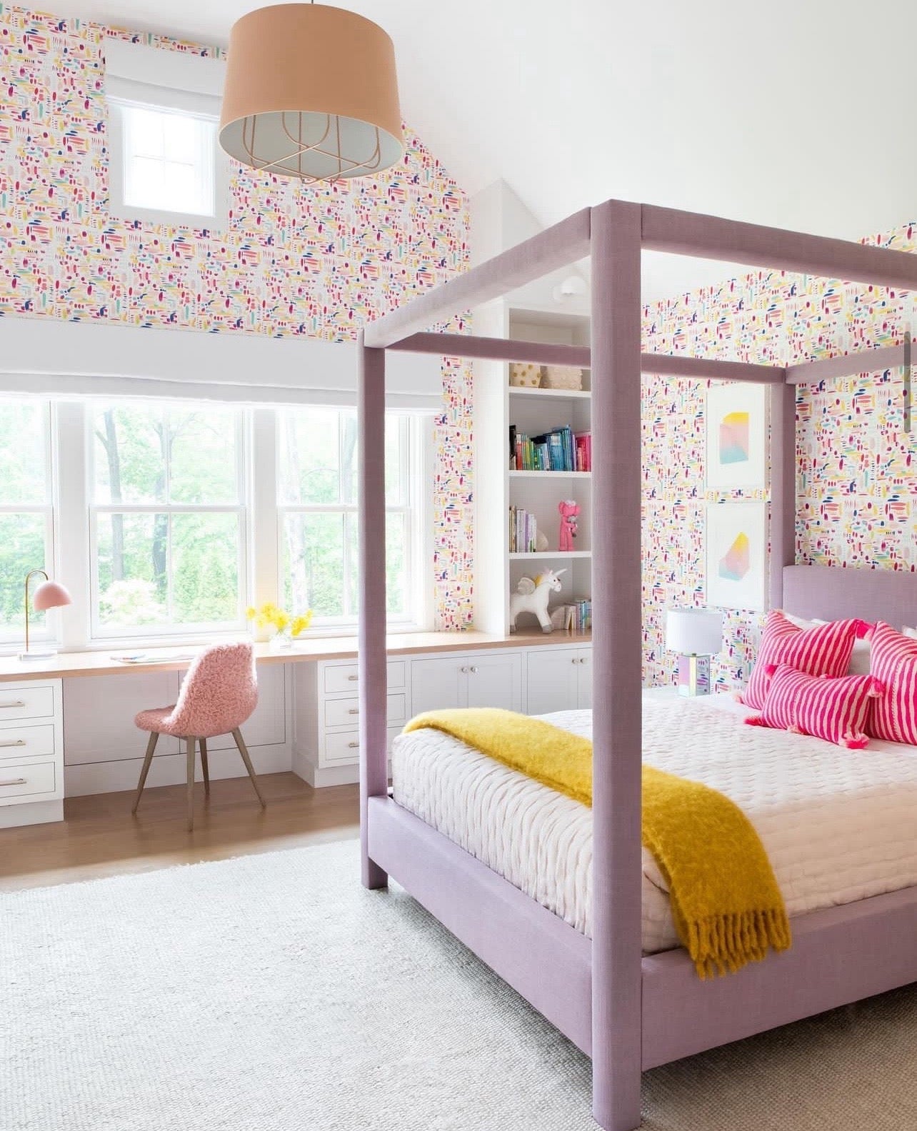 Antigua Pillow - Neon Pink and Yellow