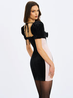 Nova Black Contoured Sweetheart Puff Sleeve Mini Dress Miss Circle