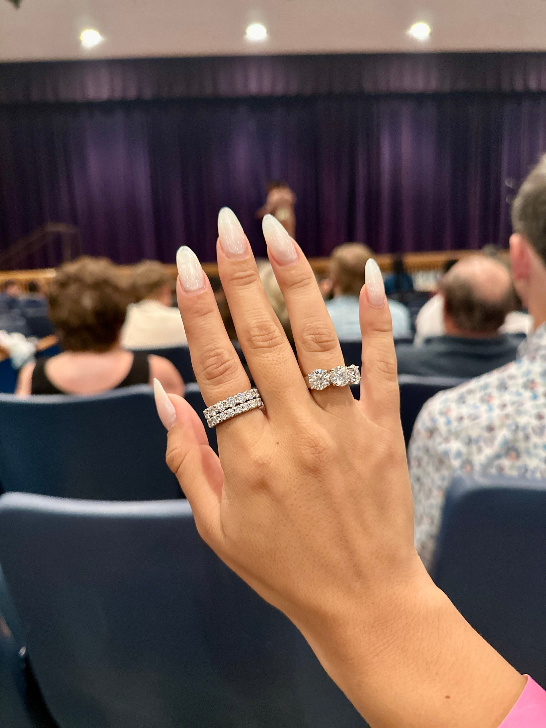 6.0ctw Three Stone Round Cut Moissanite Engagement Ring Ring Deluxe Fine Jewelry