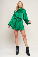 CELEBRATION TIME WOVEN SATIN ROMPER