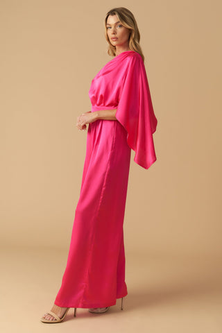 DOWN MEMORY LANE WOVEN SATIN JUMPSUIT - By Baano