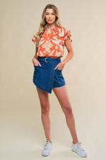 AZURE ELEGANCE DENIM SKORT - By Baano