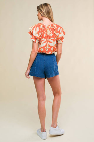 AZURE ELEGANCE DENIM SKORT - By Baano