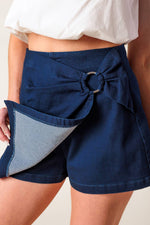 TAKING TIME OFF DENIM WOVEN SKORT - By Baano