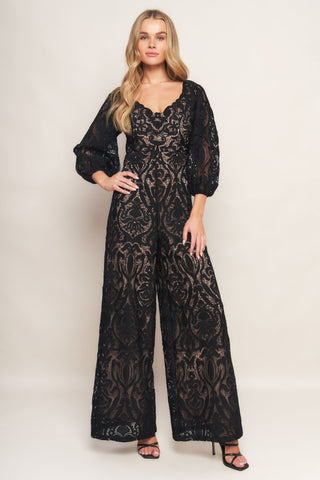 TREASURE TROVE WOVEN LACE JUMPSUIT - By Baano