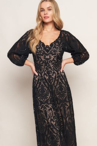 TREASURE TROVE WOVEN LACE JUMPSUIT - By Baano