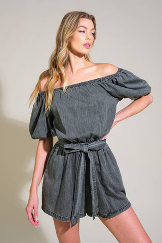 TINY TEMPTATIONS DENIM ROMPER - By Baano