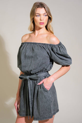 TINY TEMPTATIONS DENIM ROMPER - By Baano