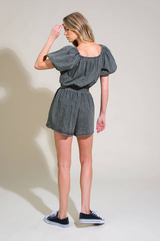 TINY TEMPTATIONS DENIM ROMPER - By Baano