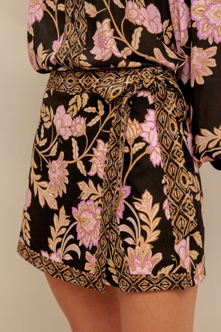 MIDNIGHT BLOOM WOVEN SKORT - By Baano
