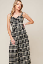 SAND DUNE WOVEN PLAID JUMPSUIT - By Baano