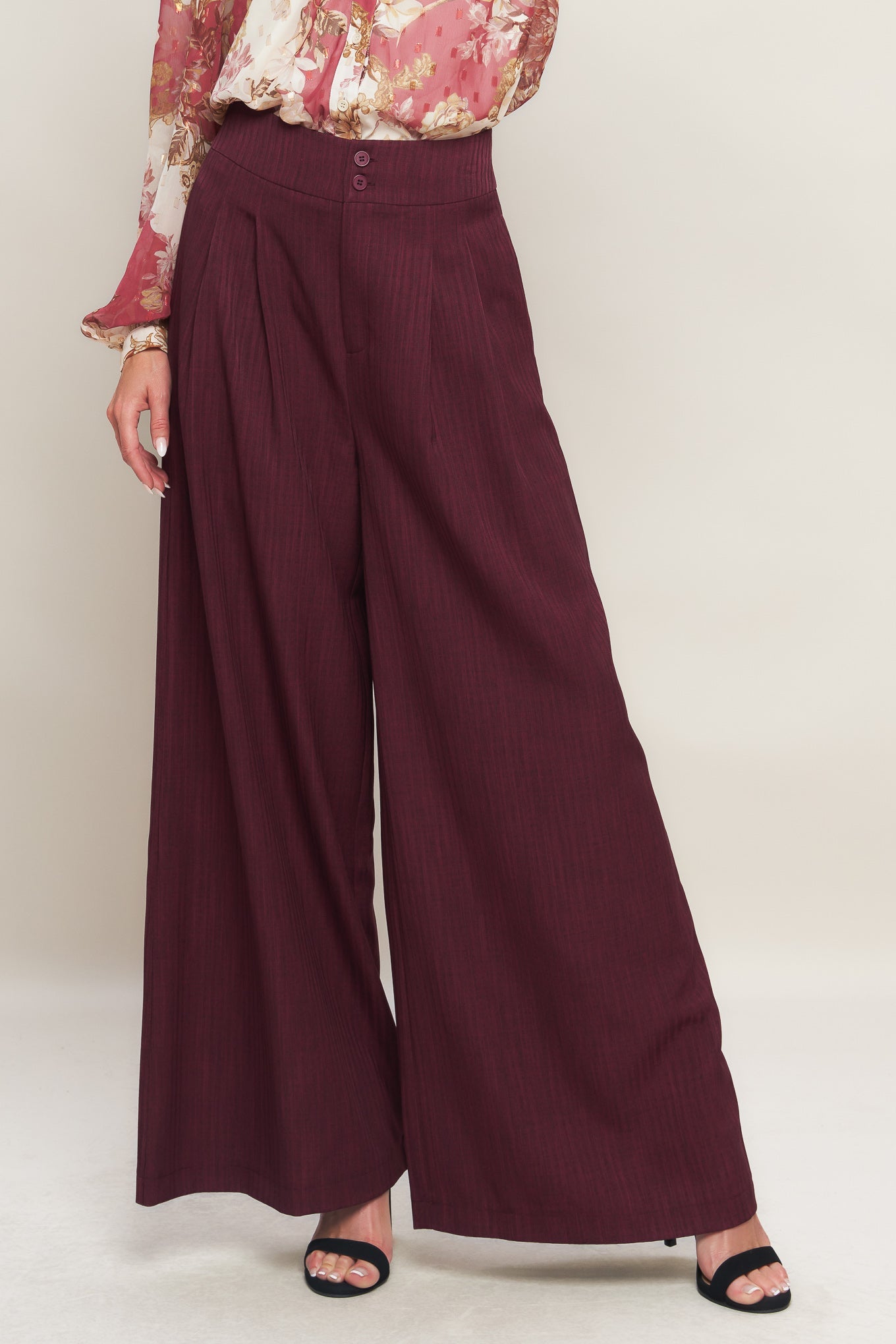 SWEET REMINISCENCE WOVEN WIDE LEG PANTS - By Baano