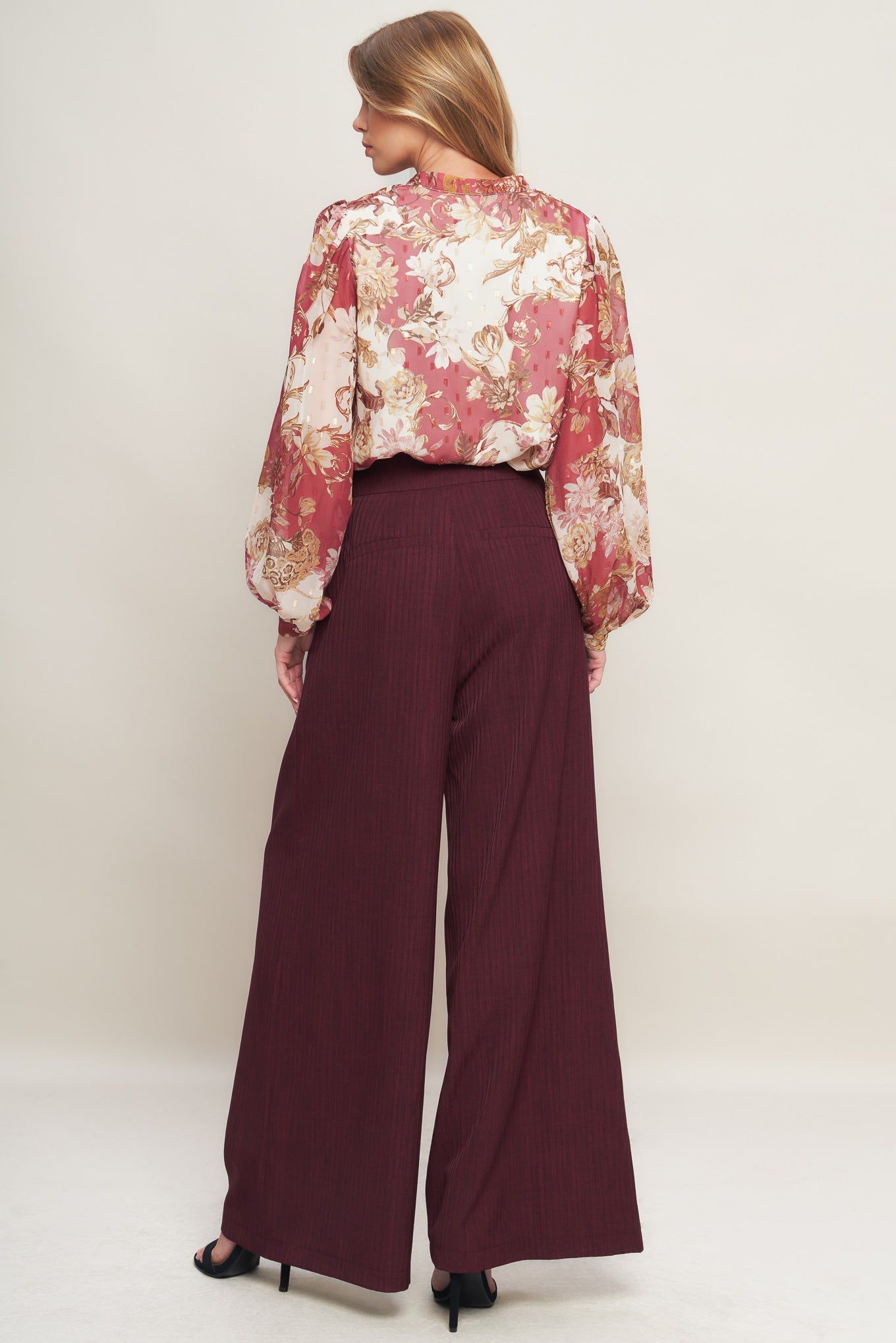 SWEET REMINISCENCE WOVEN WIDE LEG PANTS - By Baano