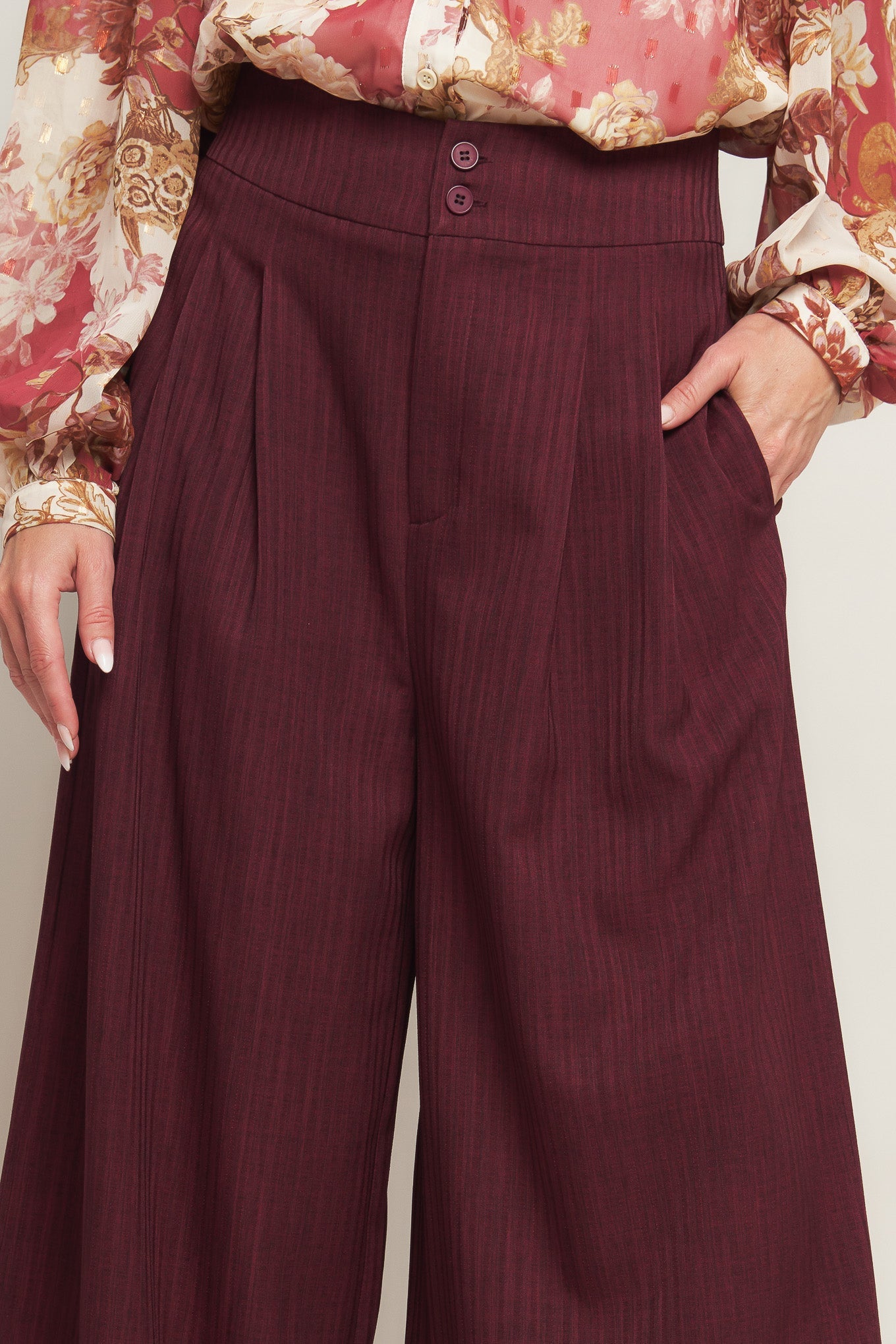SWEET REMINISCENCE WOVEN WIDE LEG PANTS - By Baano