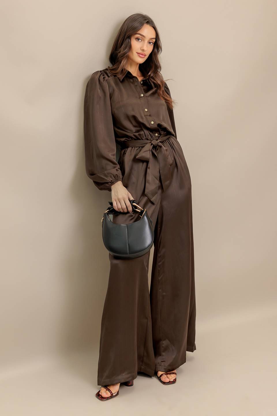 SUGAR BROWNIE WOVEN JUMPSUIT - By Baano