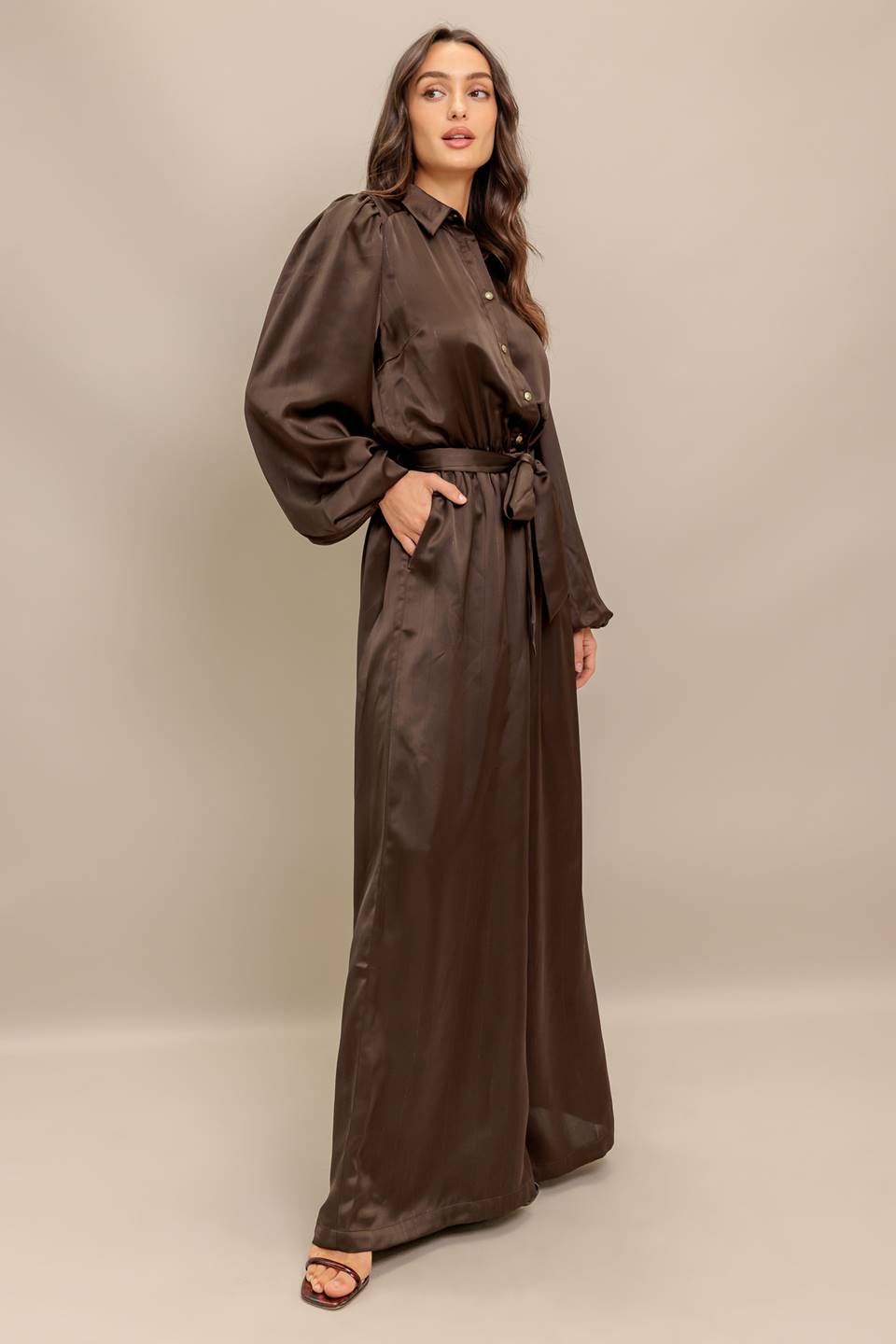 SUGAR BROWNIE WOVEN JUMPSUIT - By Baano