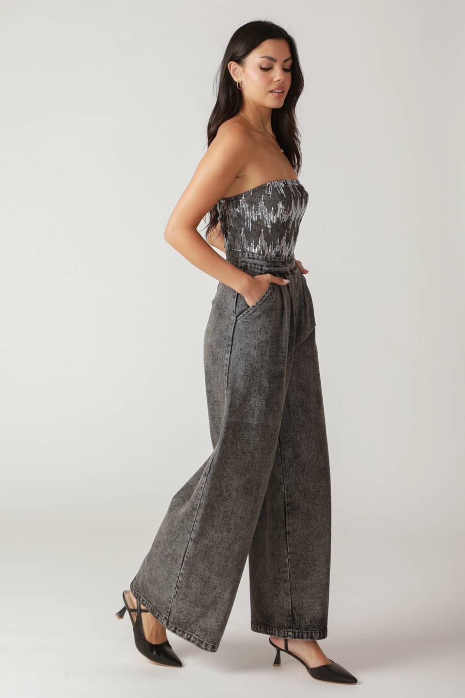 DELICATE TOUCH DENIM JUMPSUIT - By Baano