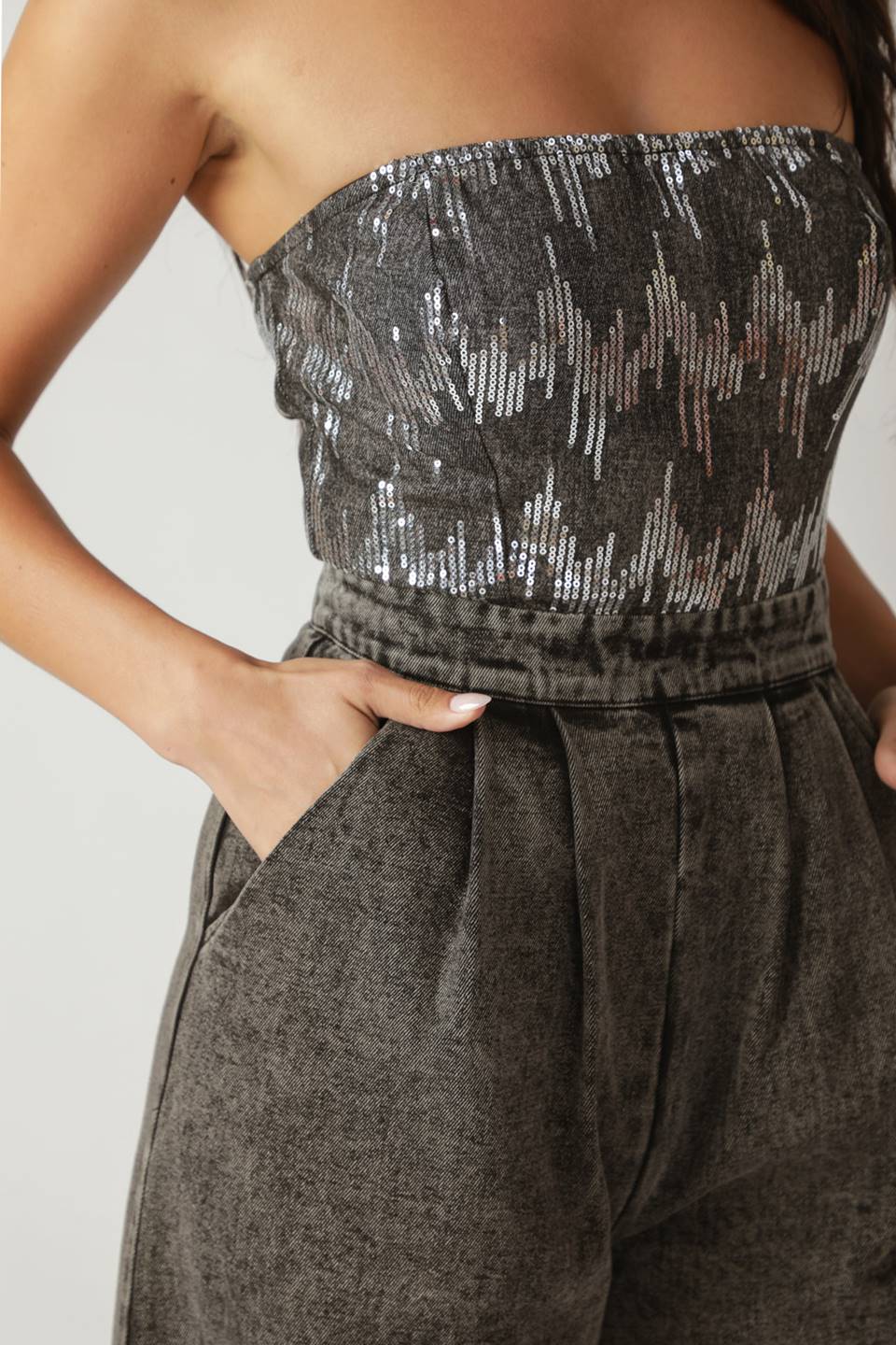 DELICATE TOUCH DENIM JUMPSUIT - By Baano