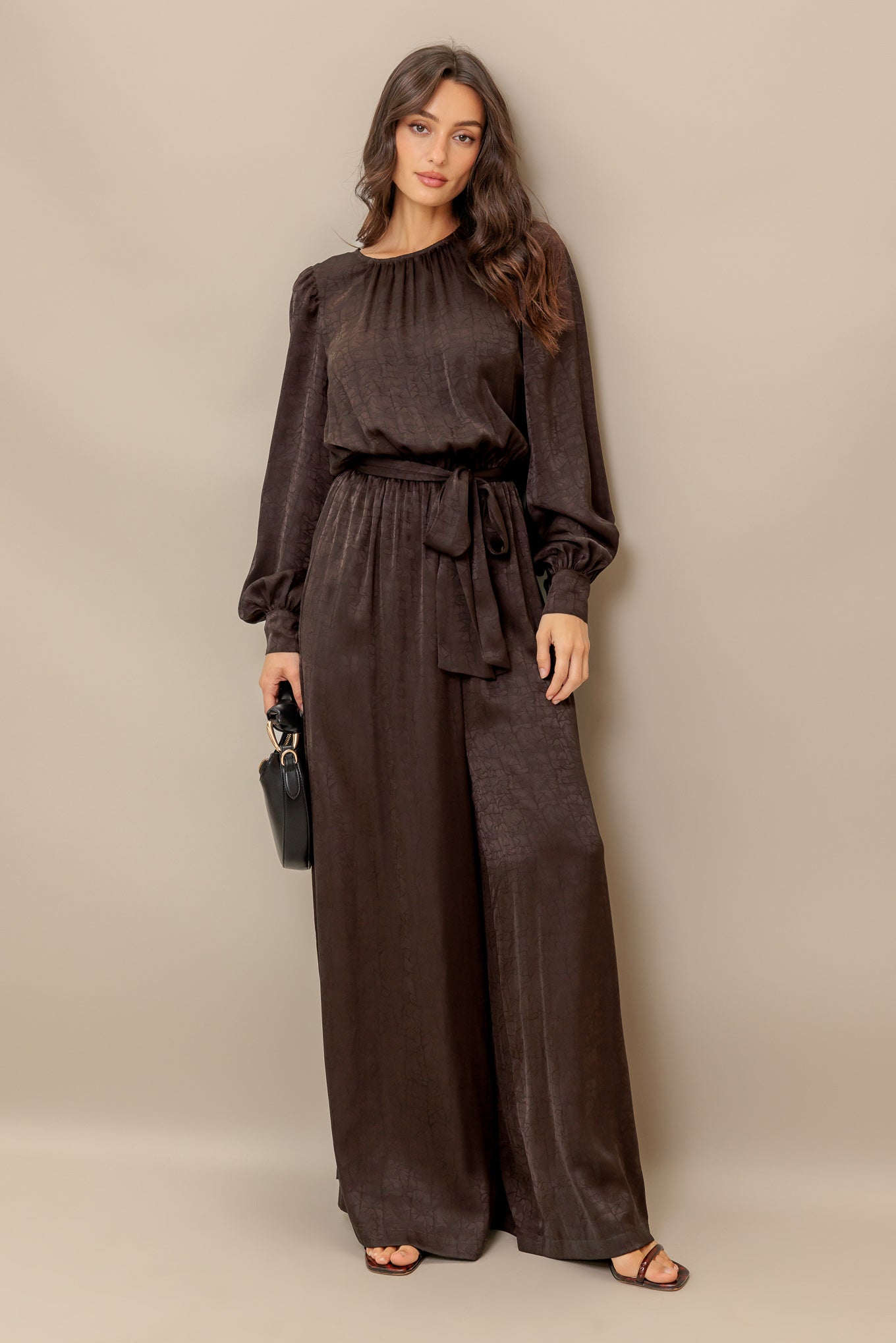 ESPRESSO WHISPER WOVEN JUMPSUIT - By Baano