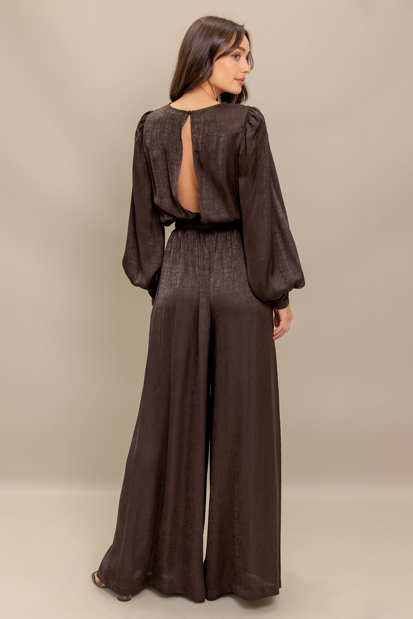 ESPRESSO WHISPER WOVEN JUMPSUIT - By Baano