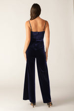 GLEAMING GLAM WOVEN LACE VELVET JUMPSUIT - By Baano
