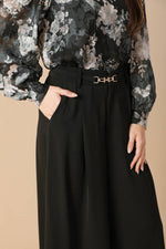 SWEET HARMONY BLACK WOVEN PANTS - By Baano