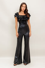 ANGEL EYES COATED WOVEN JUMPSUIT - By Baano