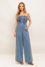 URBAN HARNESS DENIM JUMPSUIT - By Baano
