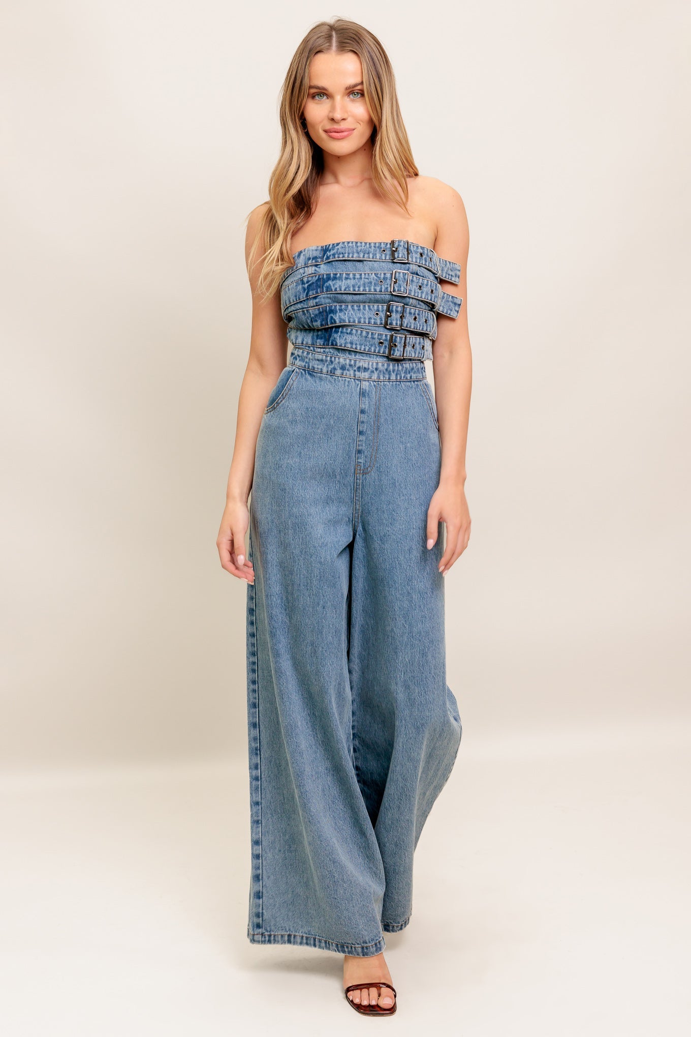 URBAN HARNESS DENIM JUMPSUIT - By Baano