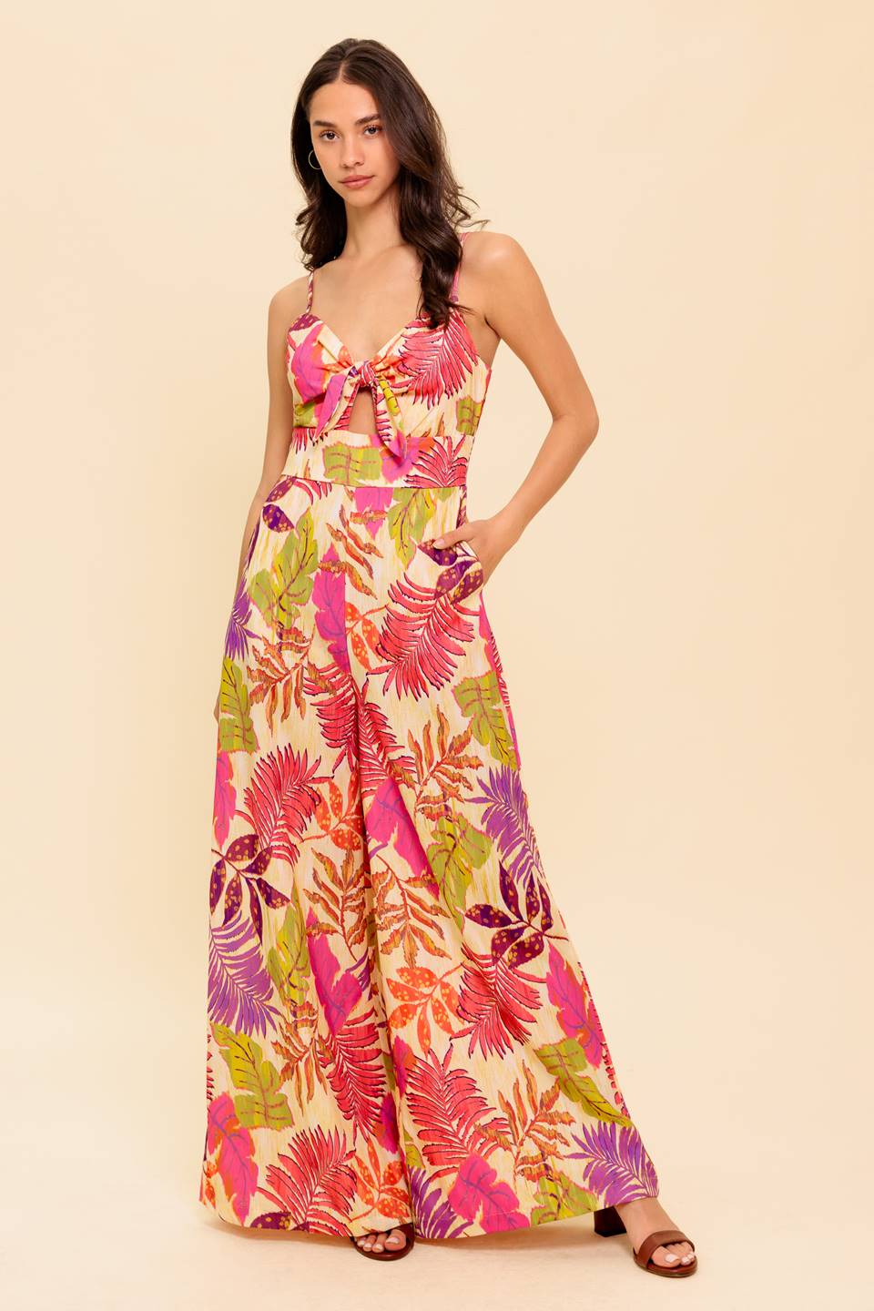 SAFE HAVEN PINK WOVEN JUMPSUIT - By Baano