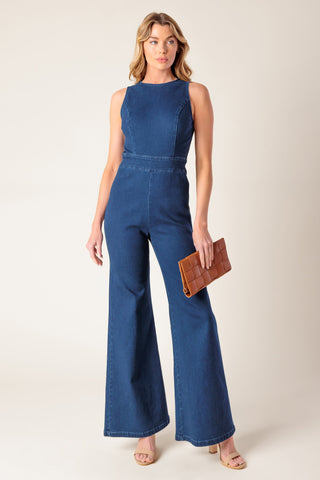 BOOK NOOK MEDIUM INDIGO DENIM JUMPSUIT - By Baano