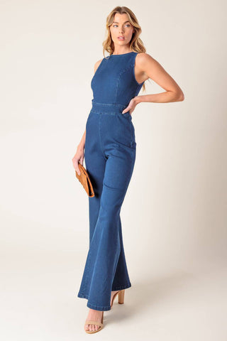 BOOK NOOK MEDIUM INDIGO DENIM JUMPSUIT - By Baano