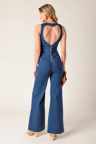 BOOK NOOK MEDIUM INDIGO DENIM JUMPSUIT - By Baano