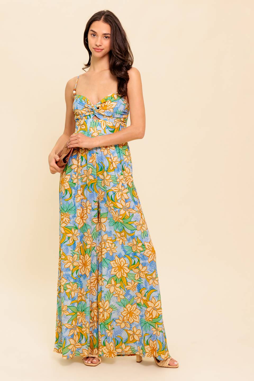 BY CHANCE BLUE WOVEN JUMPSUIT - By Baano