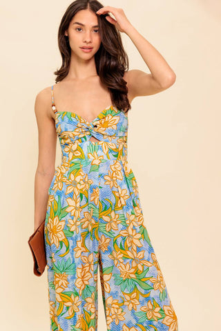 BY CHANCE BLUE WOVEN JUMPSUIT