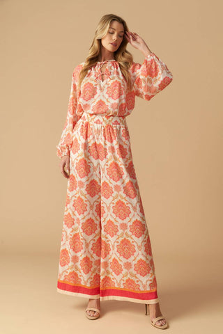 INTO THE NIGHT WOVEN WIDE LEG PANTS - By Baano