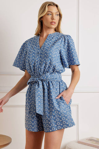 RISING PETALS WOVEN ROMPER - By Baano