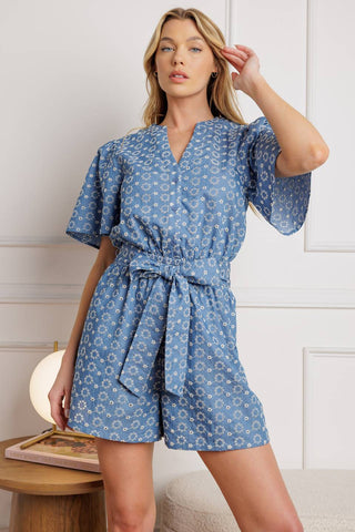 RISING PETALS WOVEN ROMPER - By Baano