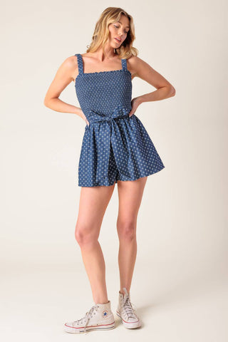 FULL FOCUS DENIM WOVEN ROMPER - By Baano