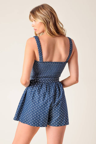FULL FOCUS DENIM WOVEN ROMPER - By Baano