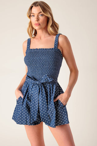 FULL FOCUS DENIM WOVEN ROMPER - By Baano