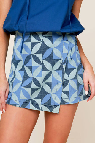 ENTICING DARLING BLUE DENIM SKORT - By Baano