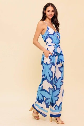 A NOVEL APPROACH NAVY WOVEN JUMPSUIT - By Baano