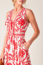 COLETTE DREAM RED WOVEN JUMPSUIT - By Baano